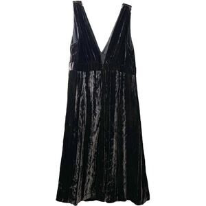 A Pea in the Pod Maternity Brown/Gold Dress Velvet Silk Blend Sleeveless Size M